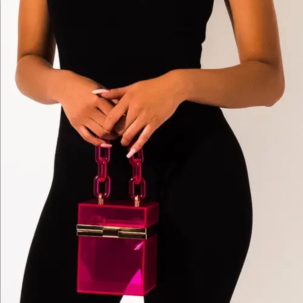 Pink Transparent Box Handbag - Picture 7 of 7